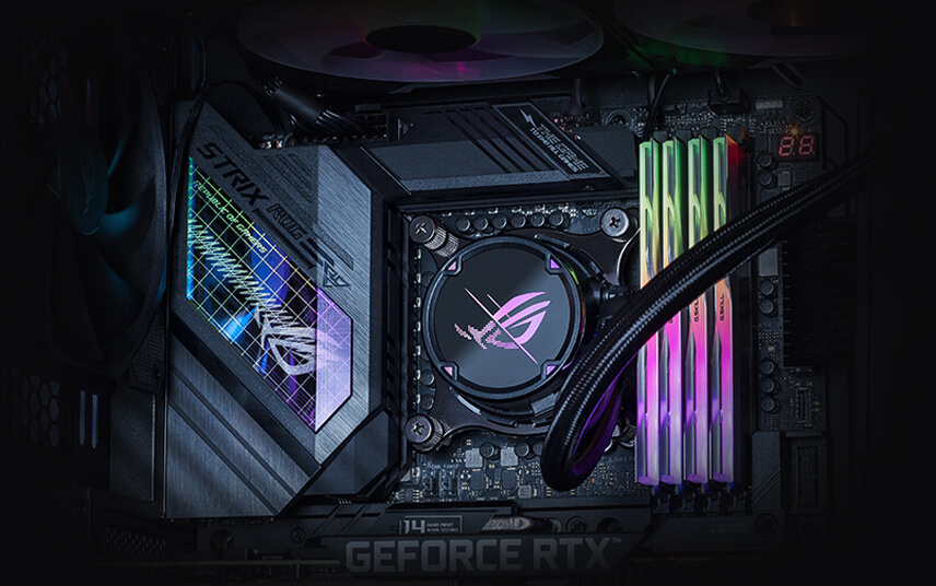 ROG Strix B650E-E with an AIO CPU cooler installed