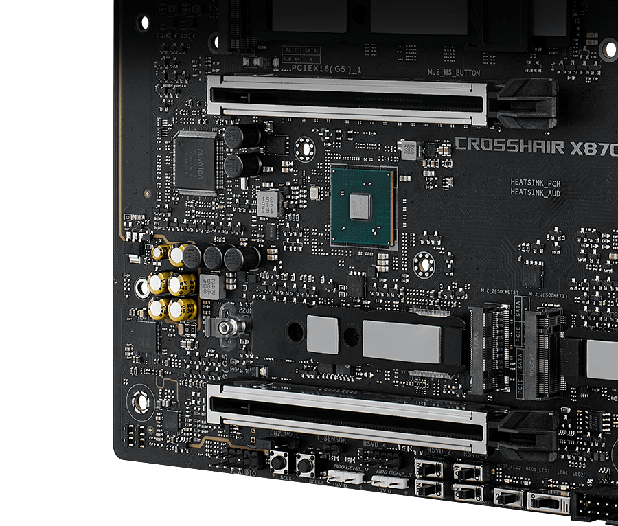 The Gaming Audio design on ROG Crosshair X870E Extreme